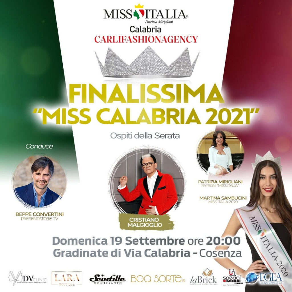Locandina Miss Italia Calabria 2021 finale